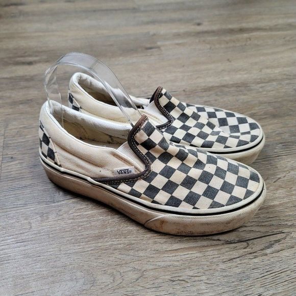 Vans Shoes - Vans Off The Wall Sneakers Skate Shoes Checkered Black White Slip On Casual 6.5